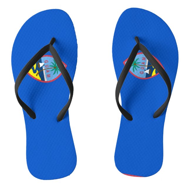 Tongs Sangles minces adultes avec Drapeau de Guam, USA (Semelle)