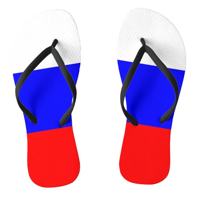 Tongs Sangles minces adultes avec drapeau de la Russie (Semelle)
