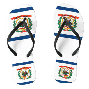 Tongs Sangles minces adultes avec drapeau de la Virginie