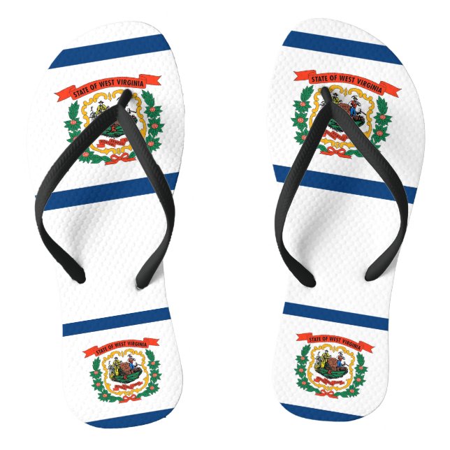 Tongs Sangles minces adultes avec drapeau de la Virginie (Semelle)