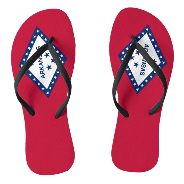 Tongs Sangles minces adultes avec drapeau de l'Arkansas, (Semelle)