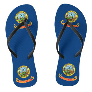 Tongs Sangles minces adultes avec Drapeau de l'Idaho, Ét