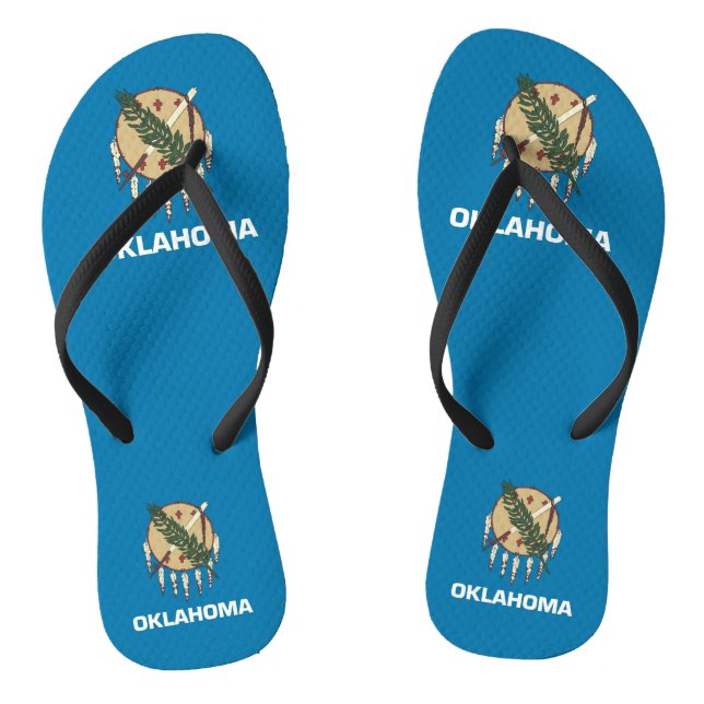Tongs Sangles minces adultes avec drapeau de l'Oklahoma, (Semelle)