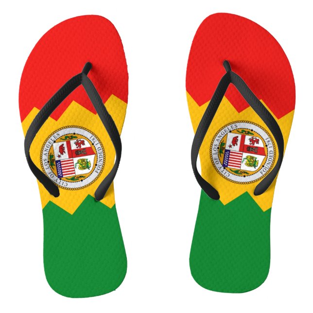 Tongs Sangles minces adultes avec Drapeau de Los Angeles (Semelle)