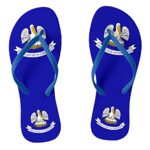 Tongs Sangles minces adultes avec Drapeau de Louisiane, 