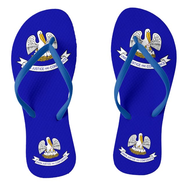 Tongs Sangles minces adultes avec Drapeau de Louisiane,  (Semelle)