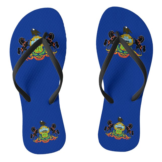 Tongs Sangles minces adultes avec drapeau de Pennsylvani (Semelle)