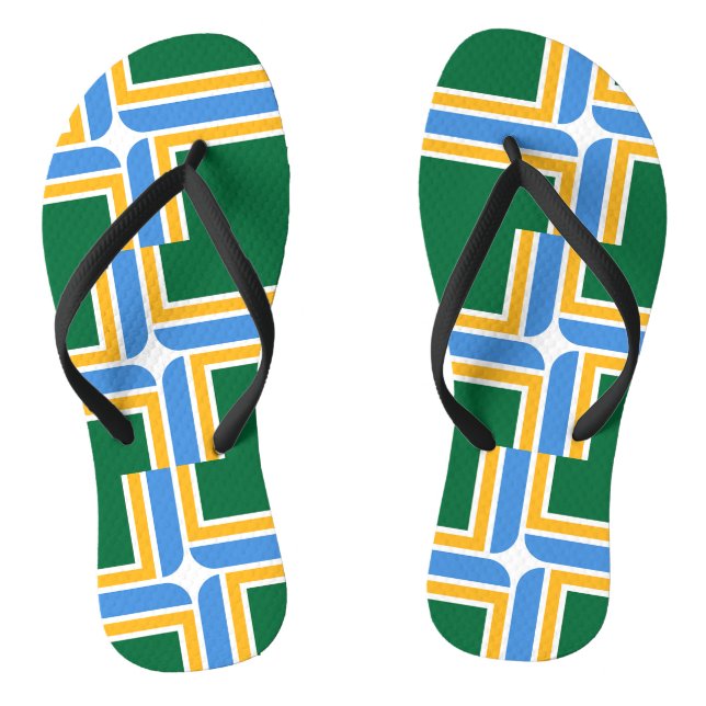 Tongs Sangles minces adultes avec drapeau de Portland, É (Semelle)