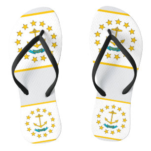 Tongs Sangles minces adultes avec drapeau de Rhode Islan