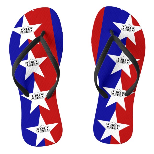 Tongs Sangles minces adultes avec Drapeau de San Antonio (Semelle)