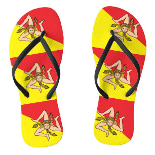 Tongs Sangles minces adultes avec Drapeau de Sicile, Ita