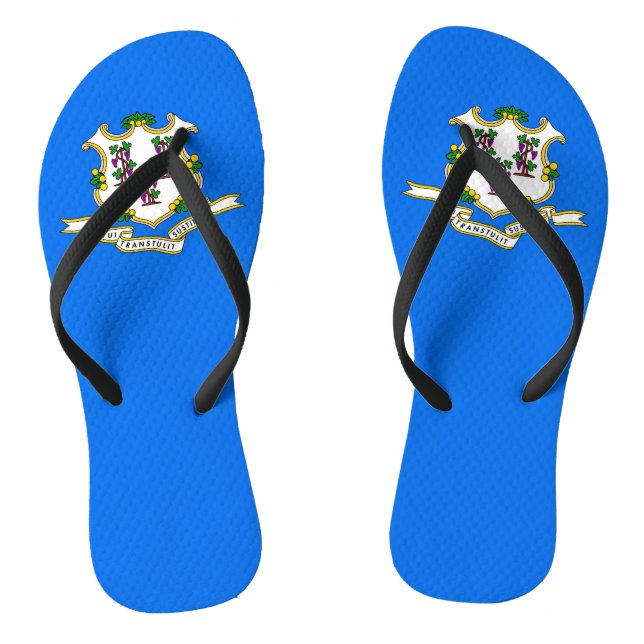 Tongs Sangles minces adultes avec drapeau du Connecticut (Semelle)
