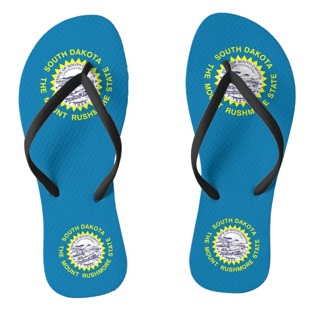 Tongs Sangles minces adultes avec drapeau du Dakota du S (Semelle)