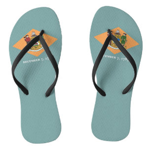 Tongs Sangles minces adultes avec drapeau du Delaware, É