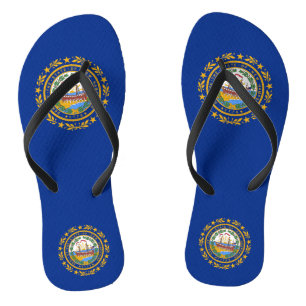 Tongs Sangles minces adultes avec drapeau du New Hampshi