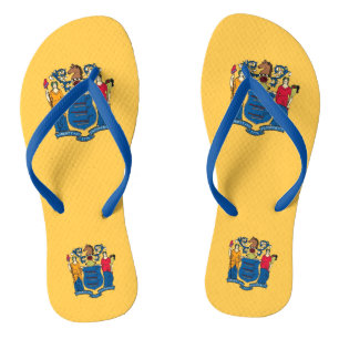 Tongs Sangles minces adultes avec drapeau du New Jersey,