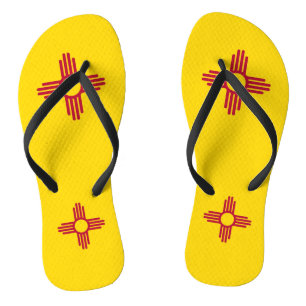 Tongs Sangles minces adultes avec drapeau du Nouveau-Mex