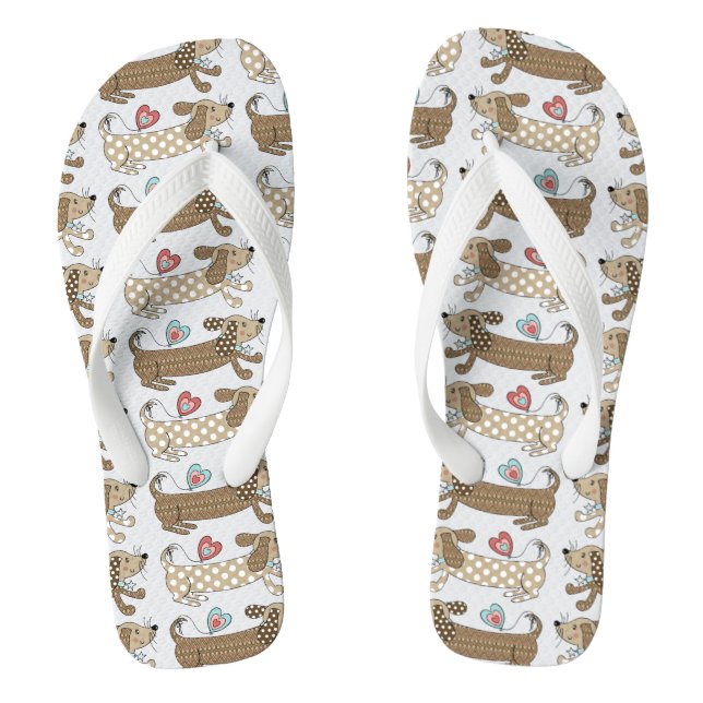 Tongs Saucisse Chien Dachshund Flip Flops Plage Chaussur (Semelle)