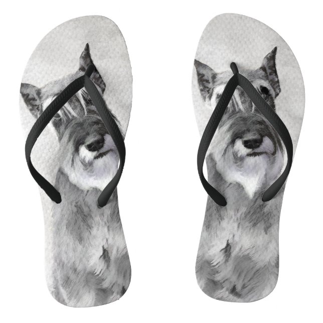 Tongs Schnauzer (Giant) Peinture - Chien Art (Semelle)