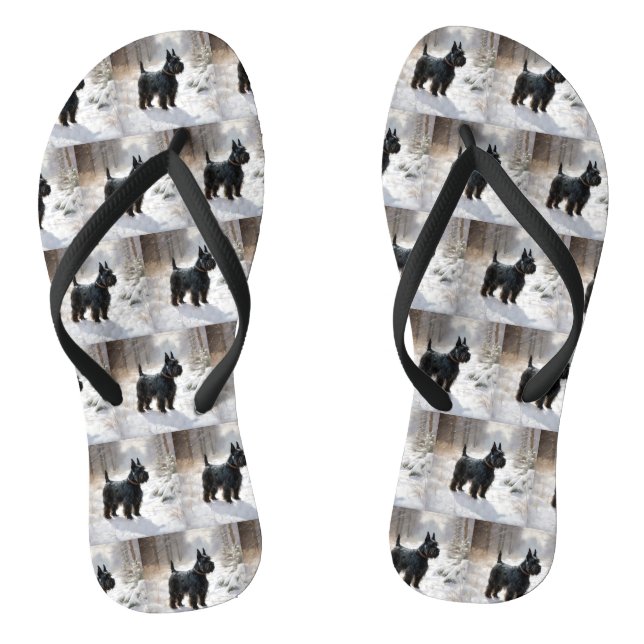 Tongs Scottish Terrier Laisser Il Neige Noël (Semelle)