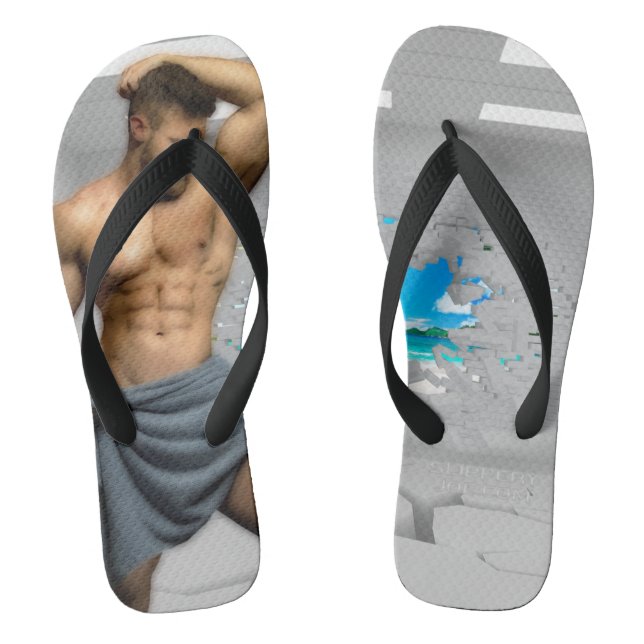 Tongs Serviette d'homme de SlipperyJoe's mur de briques  (Semelle)