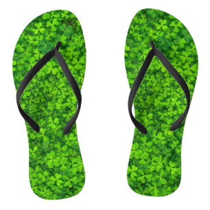 Tongs Shamrock Clover Feuilles St. Patrick's Day Fun