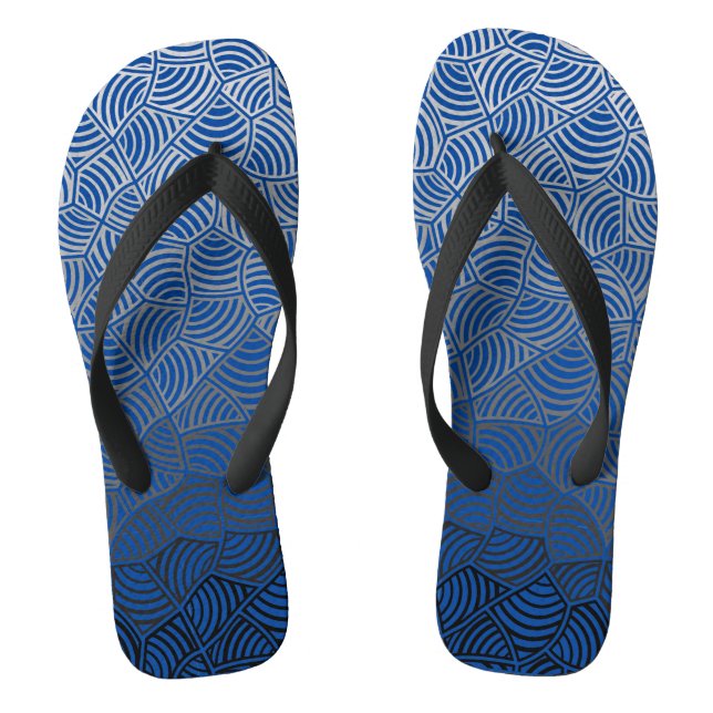 Tongs Shell motif.04.w DBlue BG (Semelle)