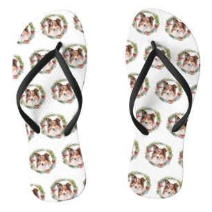 Tongs Shetland Sheepdog Christmas Wreath Festive Pup