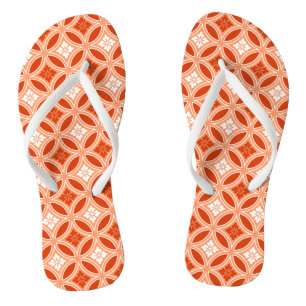 Tongs Shippo avec motif floral, mandarine