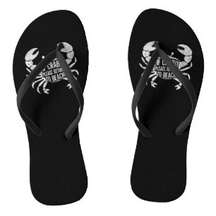 Tongs Si Crabby S'Il Vous Plaît Retourner À Plage Drôle 