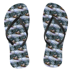 Tongs Sibérien Husky neige de Noël hiver