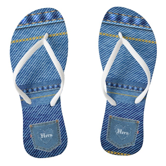 Tongs Siennes avec cœur  - Jean Look Sandales (Semelle)