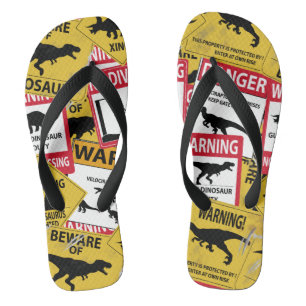 Tongs Signes de prudence Dinosaure
