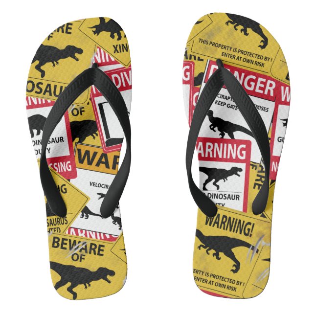 Tongs Signes de prudence Dinosaure (Semelle)