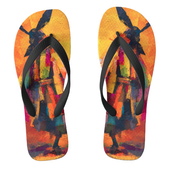 Tongs Silhouette Abstraite du guerrier de Samurai (Semelle)