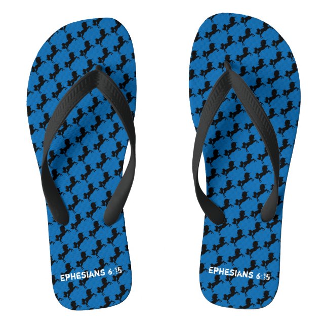 Tongs Silhouette UNICORN avec Écriture chrétienne BLUE (Semelle)