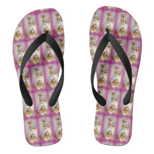 Tongs sirènes de pierre rose