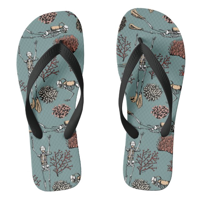 Tongs Skeleton Scuba Diver & Corail (Semelle)