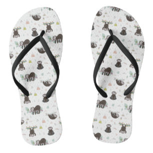 Tongs Sleepy Sweet Sloth Motif