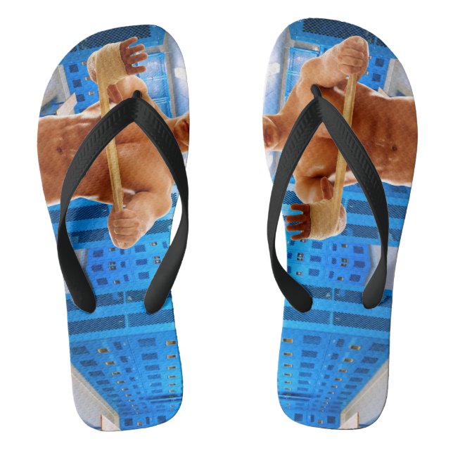 Tongs SlipperyJoe homme musclé abs vestiaire carrelé sol (Semelle)