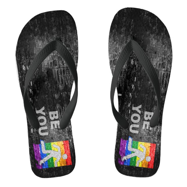Tongs SlipperyJoe's Be You black brick wall walk figu (Semelle)
