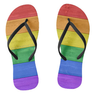 Tongs SlipperyJoe's classique arc-en-ciel tactile fait m