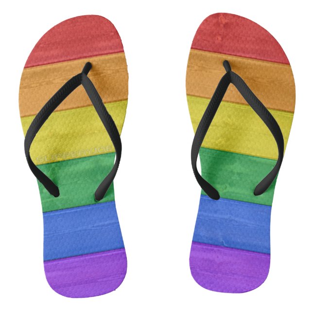 Tongs SlipperyJoe's classique arc-en-ciel tactile fait m (Semelle)