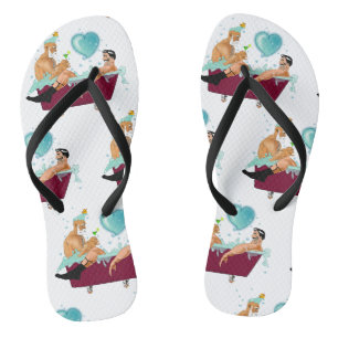 Tongs SlipperyJoe's deux gays hommes aiment la baignoire