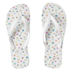 Tongs Snoopy Colorful Hearts Motif