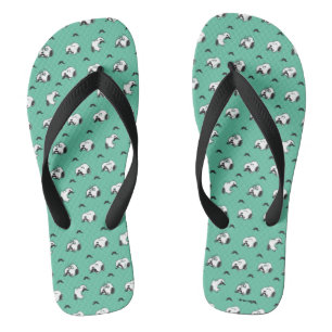 Tongs Snoopy Moustaches et Motif Turquoise