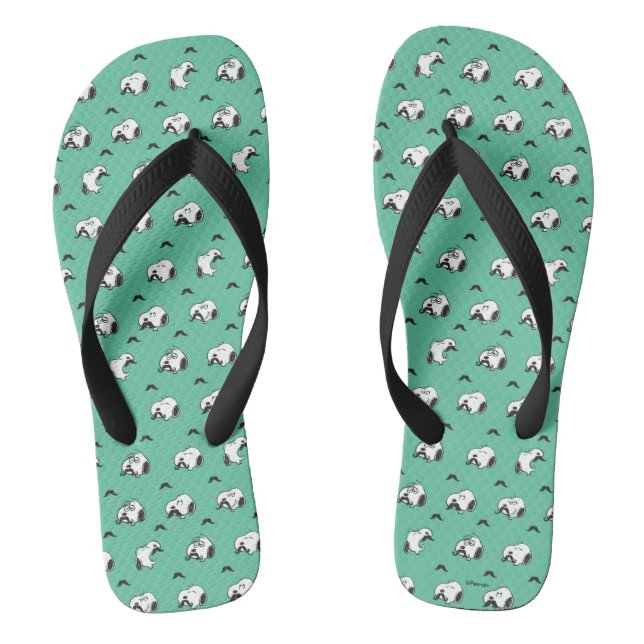 Tongs Snoopy Moustaches et Motif Turquoise (Semelle)