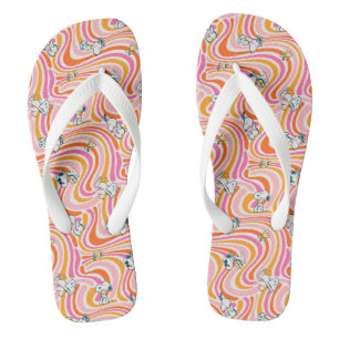 Tongs Snoopy & Woodstock Super Vibes Motif orange
