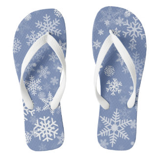 Tongs Snowflakes Personnaliser graphique Arrière - plan