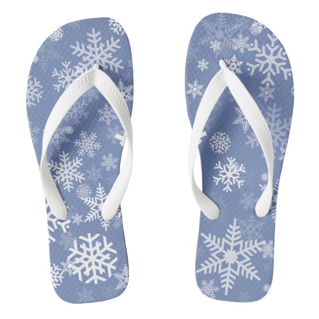 Tongs Snowflakes Personnaliser graphique Arrière - plan  (Semelle)
